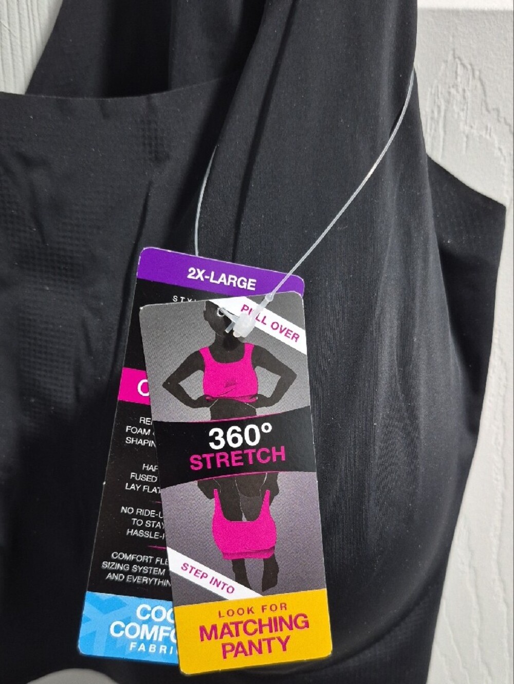 Bali Black Seamless Stretch Sports Bra - Picture 2 of 6